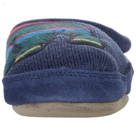 L.L.Bean Sweater Fleece Slipper Motif (Toddler/Little Kid/Big Kid) Bright Navy Polar Bear ID-5M3TzhHg