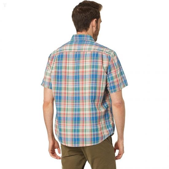 L.L.Bean Rugged Linen Blend Short Sleeve Shirt Plaid Traditional Fit Mineral Red ID-lqTuJlNs
