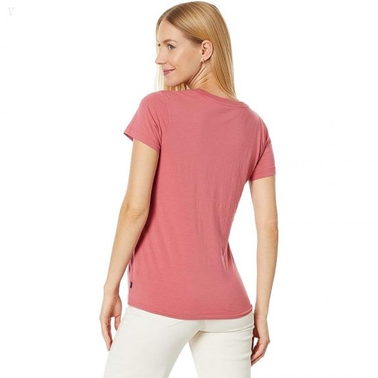 L.L.Bean Soft Stretch Supima Tee Scoop Neck Short Sleeve Vintage Rose ID-x5c6ClCq