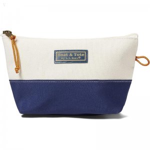 L.L.Bean Maine Canvas Zip Pouches Blue ID-rGnUBLlG