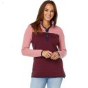 L.L.Bean Quilted Sweatshirt Mock Neck Tunic Color-Block Rose Wash/Deep Wine ID-GHLuMMtt