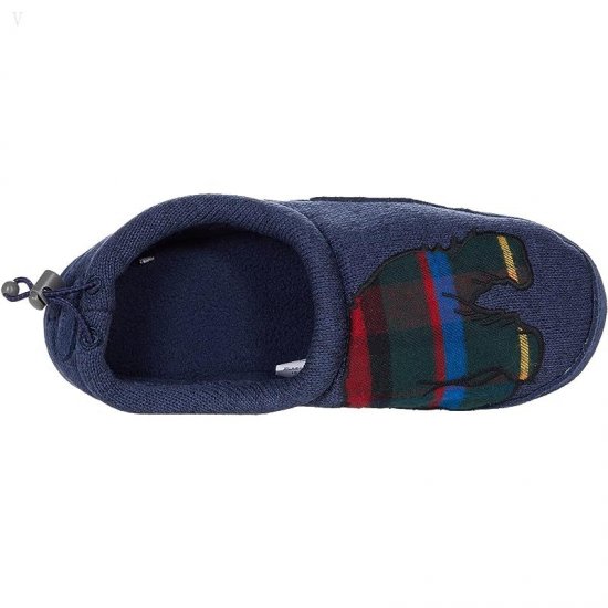 L.L.Bean Sweater Fleece Slipper Motif (Toddler/Little Kid/Big Kid) Bright Navy Polar Bear ID-5M3TzhHg