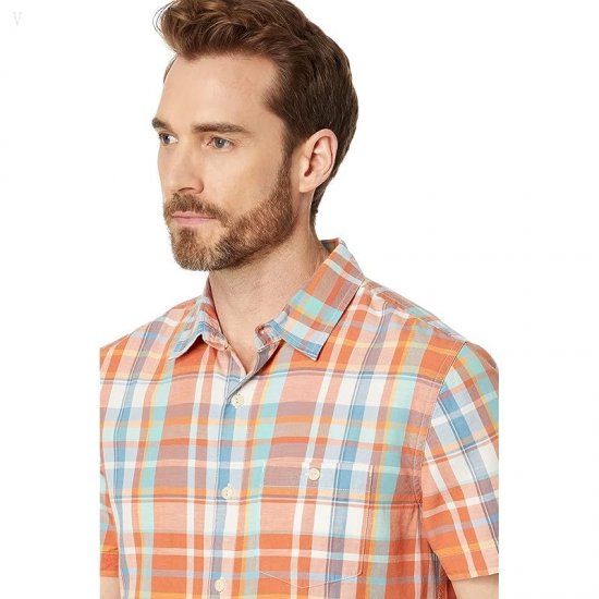 L.L.Bean Signature Summer Cotton Blend Short Sleeve Shirt Regular Faded Orange ID-GML9gc6l
