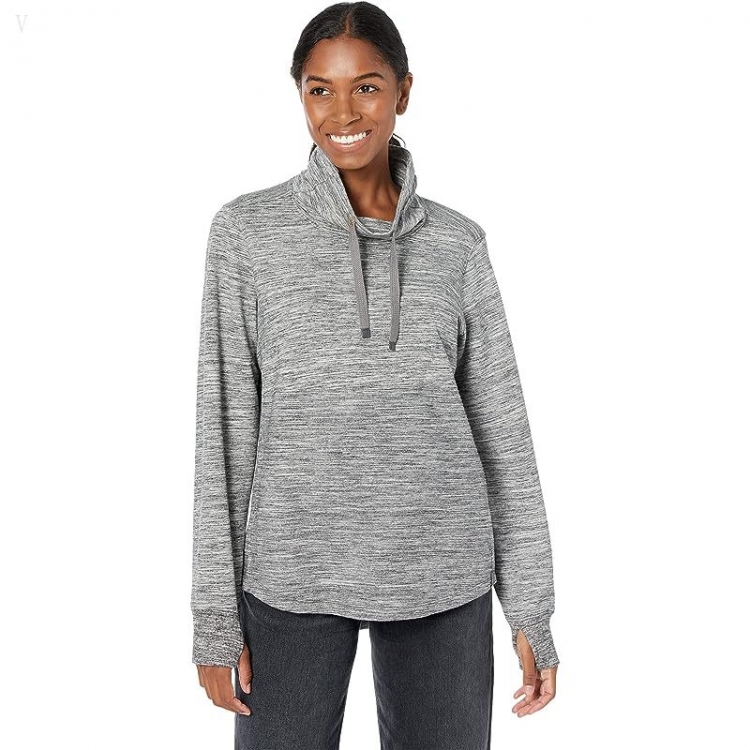 L.L.Bean Petite Bean's Cozy Mixed Knits Pullover Marled Light Gray Marl ID-23xamz6w - Click Image to Close