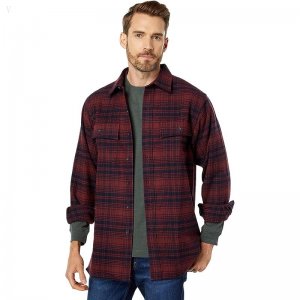 L.L.Bean Chamois Shirt Plaid Regular Red Wine ID-0svJOIOm