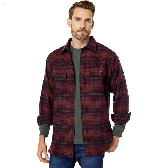 L.L.Bean Chamois Shirt Plaid Regular Red Wine ID-0svJOIOm