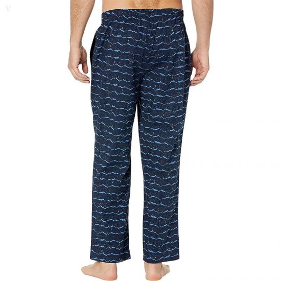 L.L.Bean Comfort Stretch Woven Sleep Pant Men\'s Short Classic Navy Night Mountain ID-M1qVTcCJ