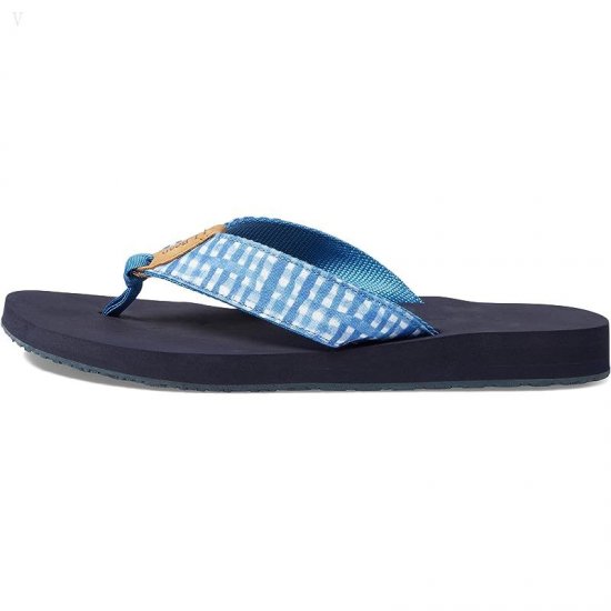 L.L.Bean Classic Maine Isle Flip-Flop 3 Woven Print Marine Blue Gingham ID-YUxY826a