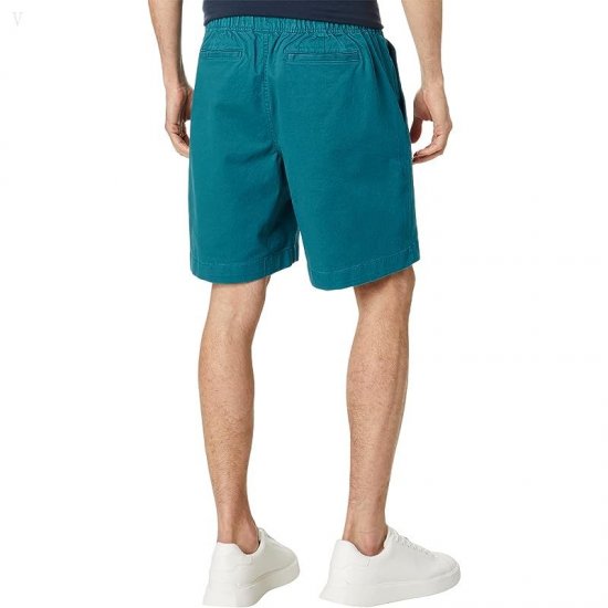 L.L.Bean Lakewashed Stretch Pull-On Khaki Shorts Deep Turquoise ID-h1IhkpyB