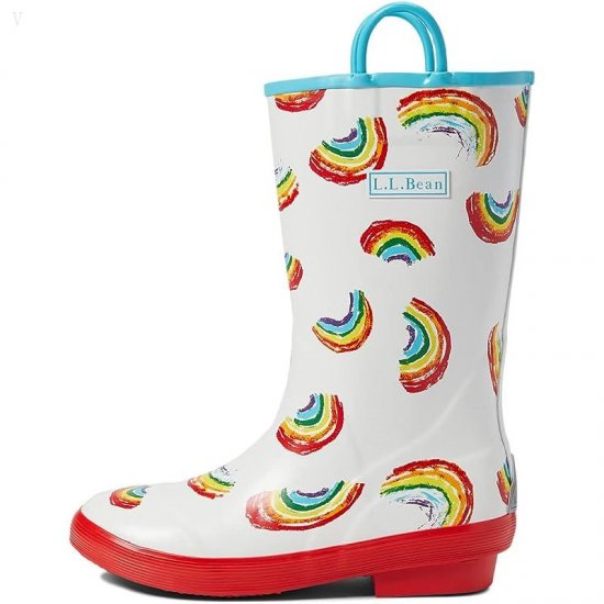 L.L.Bean Puddle Stompers Rain Boots Print (Toddler/Little Kid) Arctic White Rainbow ID-MXyA5KVo