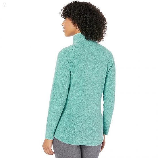 L.L.Bean Tumbled Sherpa 1/4 Snap Pullover Warm Teal ID-nxSZfK83
