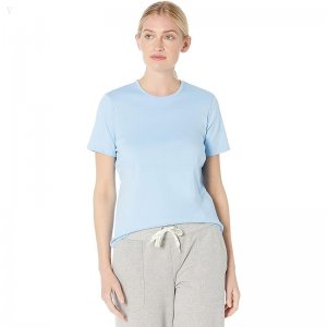 L.L.Bean Pima Crew Neck Short Sleeve Lake ID-XdmS32AA