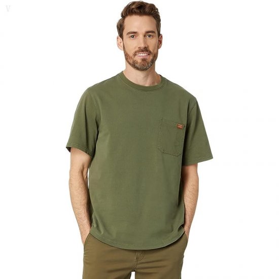 L.L.Bean BeanBuilt Cotton Pocket Tee Short Sleeve Deep Olive ID-o9DjMdeu