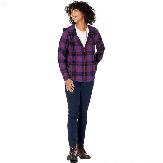 L.L.Bean Scotch Plaid Flannel Relaxed Fit Hoodie Angus ID-X3TAGI4d