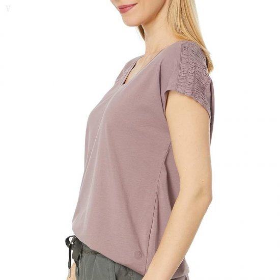 L.L.Bean Beyond Soft Short Sleeve V-Neck Tee Smoky Mauve ID-Wh6EMuOE