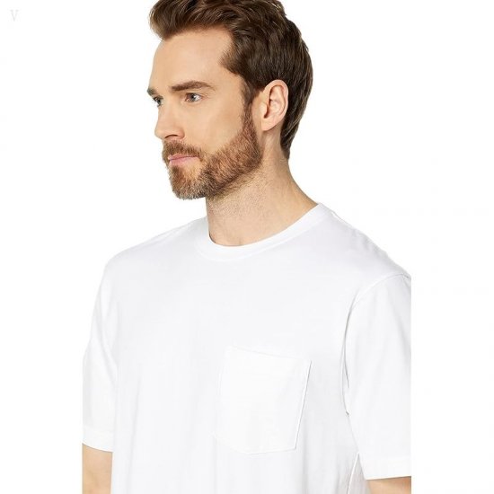 L.L.Bean Carefree Unshrinkable Tee with Pocket Short Sleeve White ID-HXiI33oy