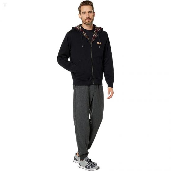 L.L.Bean Katahdin Iron Works Sweatshirt Flannel Lined Hooded Regular Ink Black/Deep Port ID-J2ijVjIx