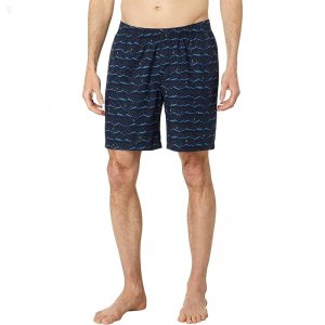 L.L.Bean Comfort Stretch Woven Sleep Shorts Classic Navy Night Mountain ID-0blK73eo