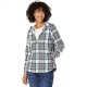 L.L.Bean Scotch Plaid Flannel Relaxed Fit Hoodie Indigo Tartan ID-7husb7Vy