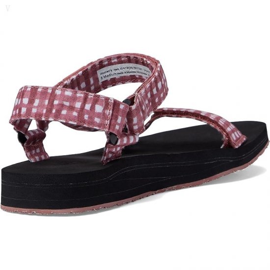 L.L.Bean Maine Isle 4 Point Sandal Print Mineral Red Gingham ID-b7uBNoP1