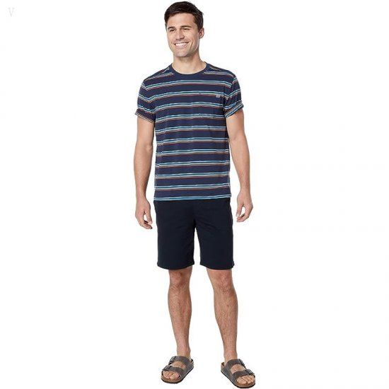 L.L.Bean Explorer Slub Tee Short Sleeve Stripe Carbon Navy Stripe ID-tQInkvBQ