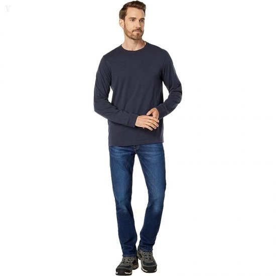 L.L.Bean Lakewashed Organic Cotton Long Sleeve Tee Carbon Navy ID-L4DHGlYY
