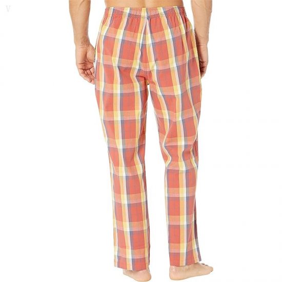 L.L.Bean Comfort Stretch Woven Sleep Pant Men\'s Short Orange Spice ID-o489X2Az