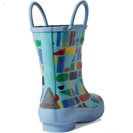 L.L.Bean Puddle Stompers Rain Boots Print (Toddler/Little Kid) Deep Sapphire Shark Geo 1 ID-hv4eOUYB
