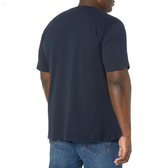 L.L.Bean Carefree Unshrinkable T-Shirt with Out Pocket Short Sleeve - Tall Navy Blue ID-7hUw2hXA