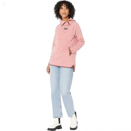 L.L.Bean Airlight Asymmetric 1/4 Zip Tunic Blush Heather ID-cQsgrbuR