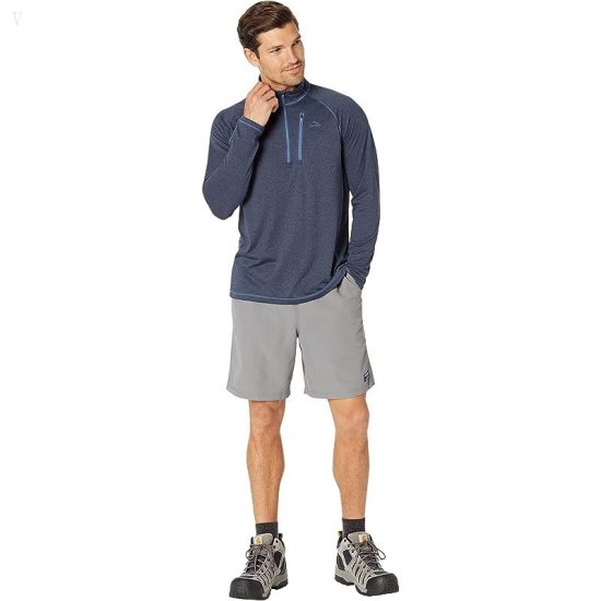 L.L.Bean Quick Dry Trail Tee 1/4 Zip Carbon Navy ID-3hCTou37