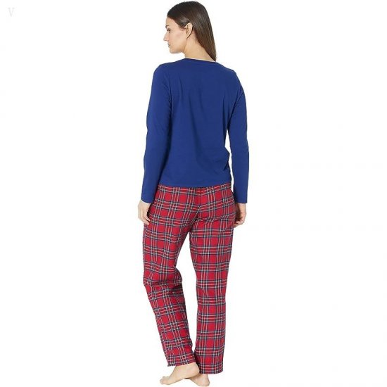 L.L.Bean Petite Camp Pajama Set Deep Marine Blue ID-8IOdYBFn