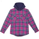 L.L.Bean Fleece Lined Flannel Shirt Hooded Plaid (Big Kids) Sugarplum ID-bxzbiD7E