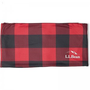 L.L.Bean Fleece Lined Neck Gator Print Classic Red Buffalo ID-dKQ653Om