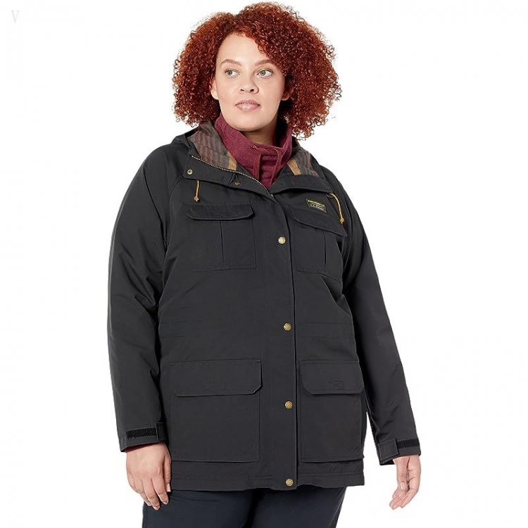 L.L.Bean Plus Size Mountain Classic Water Resistant Jacket Black ID-Gs4BE5co - Click Image to Close
