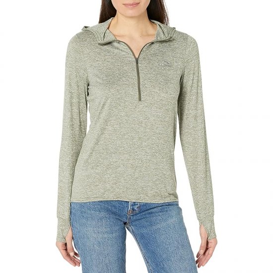 L.L.Bean Insect Shield Pro Knit Hoodie Deep Olive Heather ID-01L51cY6