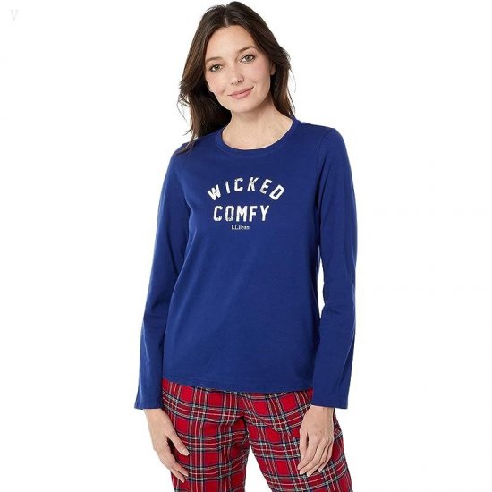 L.L.Bean Camp Pajama Set Deep Marine Blue ID-i44mOk5g