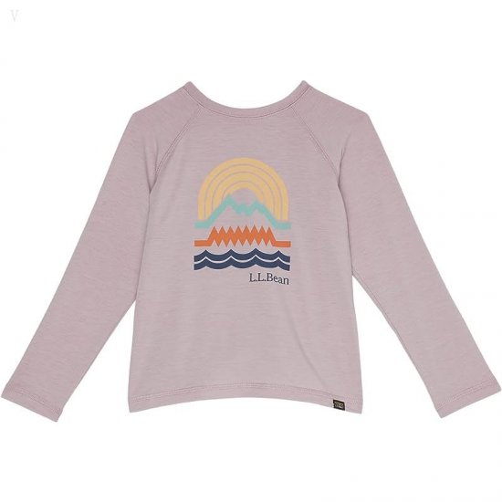 L.L.Bean Everyday Sun Smart Long Sleeve Tee (Little Kids) Light Mauve Geo ID-Ozbcanyb