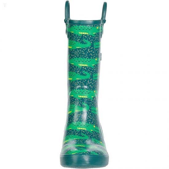 L.L.Bean Puddle Stompers Rain Boots Print (Toddler/Little Kid) Darkest Green Gator ID-QOlmX88y