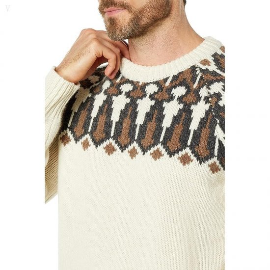 L.L.Bean Classic Raggwool Crew Sweater Yoke Fair Isle Undyed ID-Oe5LPyyA