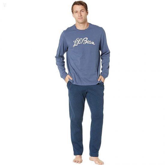 L.L.Bean Lightweight Sweater Fleece Pants Regular Mariner Blue Heather ID-T2n9X46F