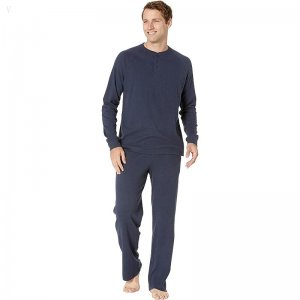 L.L.Bean Organic Cotton Pajamas Regular Navy Heather ID-pmhR5wYu