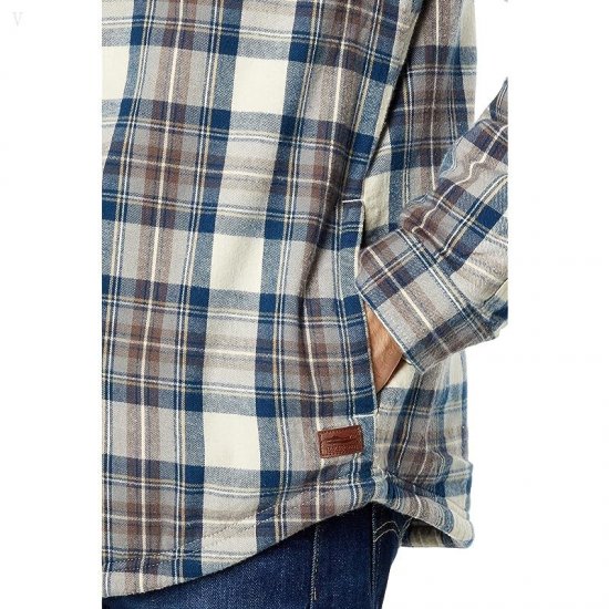 L.L.Bean Sherpa Lined Scotch Plaid Shirt Long Sleeve Regular Indigo Tartan ID-RdHNdh6h