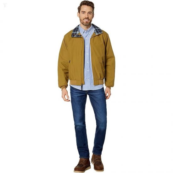 L.L.Bean Warm-Up Jacket Flannel Lined Regular Fatigue Green ID-hd6tfUWg