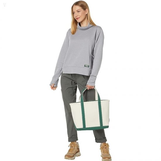 L.L.Bean Airlight Funnel Neck Pullover Quarry Gray Heather ID-PS7GSXQR