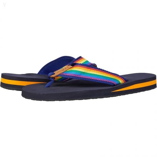 L.L.Bean Classic Maine Isle Flip-Flop 3 Motif Rainbow Stripe/Indigo Ink ID-q4C8LHvi
