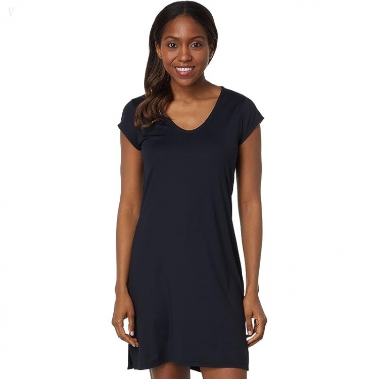 L.L.Bean Sunsmart UPF 50+ Cover-Up Dress Black ID-xPjrK5Nw - Click Image to Close