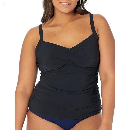 L.L.Bean Slimming Swimwear Tankini Top Black ID-hqbGN86C