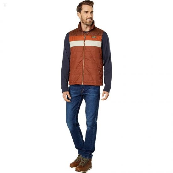 L.L.Bean Mountain Classic Puffer Vest Color-Block Dark Russet/Dark Barley ID-7pBg7dMi