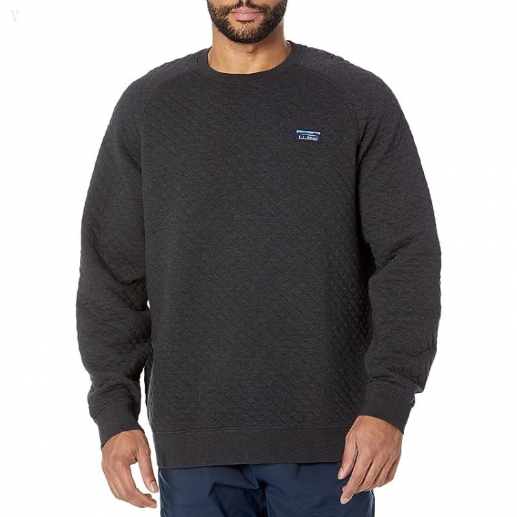 L.L.Bean Quilted Crew Neck - Tall Dark Charcoal Heather ID-hkHhAkqr - Click Image to Close